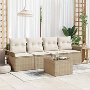 Loungeset polyrattan 5-delig beige