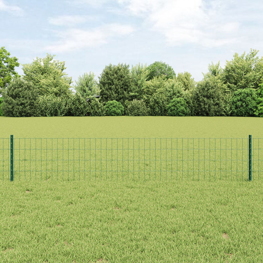 Euro Omheining Met 5 U-Palen Groen 0.4X10 M Staal