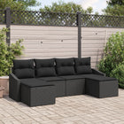 Tuinset poly rattan 6-delig zwart