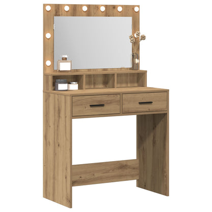 Kaptafel Met Led-Verlichting In 79 x 41 x 135 cm Artisan eiken