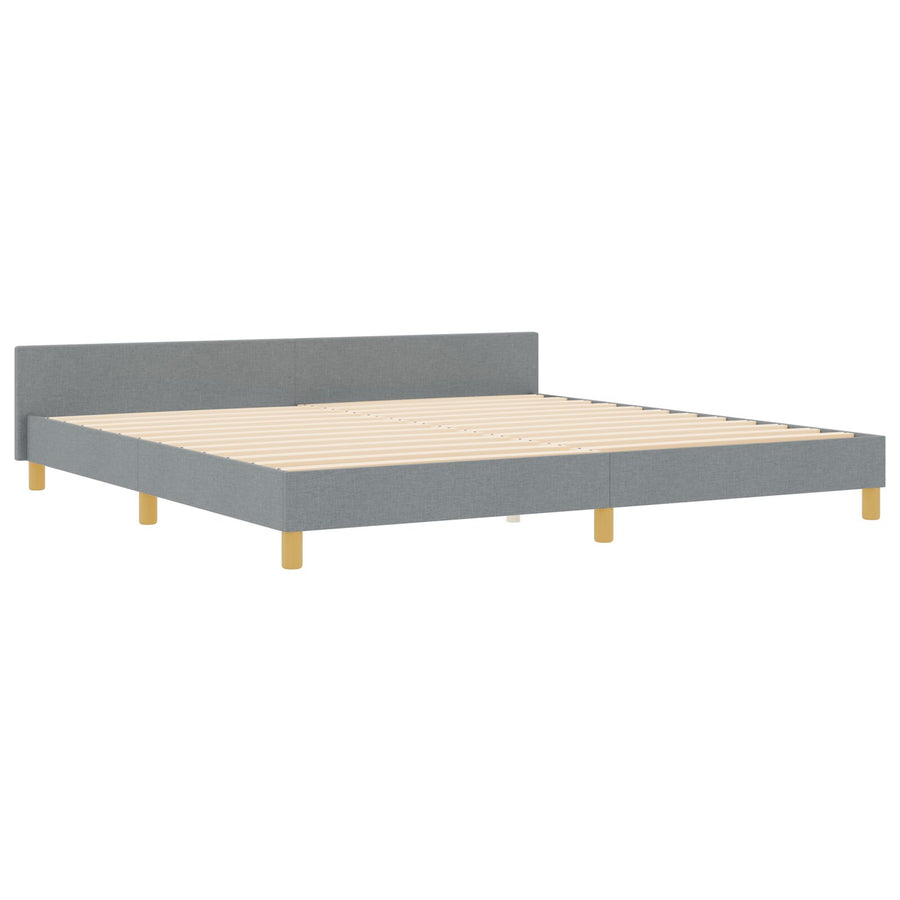 Bedframe In Licht Grijs, 200X200 Cm, Stof Crème