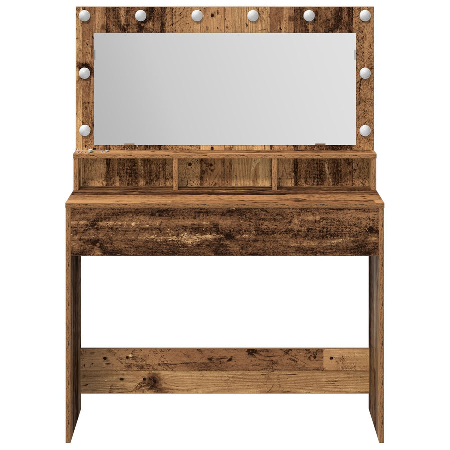 Kaptafel Met Led-Lichten - Vintage Hout - Oud hout 100 x 41 x 135 cm