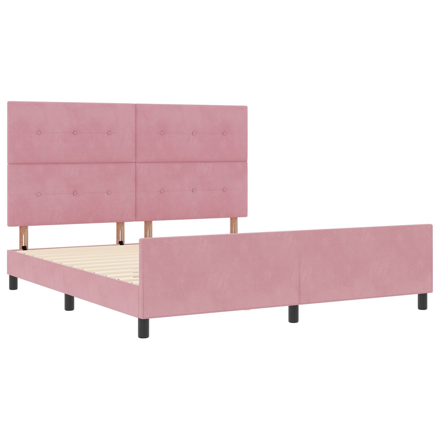Roze Velourse Bedframe 180X200 Cm Crème