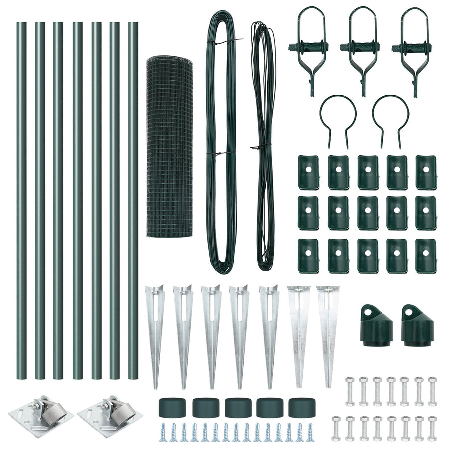 Gelaste Draadhek Met 7 Spike Posts Groen 0.8X10 M Staal Gegalvaniseerd Staal