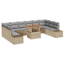 Tuinbankset Set Van 11 Grijs Rattan Buitentafelset Rechthoekig