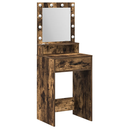 Kaptafel Met Led-Verlichting - Gerookt Eiken 50 x 41 x 135 cm Gerookte eik