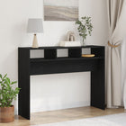 Wandtafel 105x30x80 cm massief eiken zwart