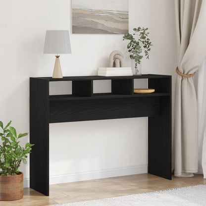 Consoletafel Zwart Eiken 105X30X80 Cm Geengineerd Hout