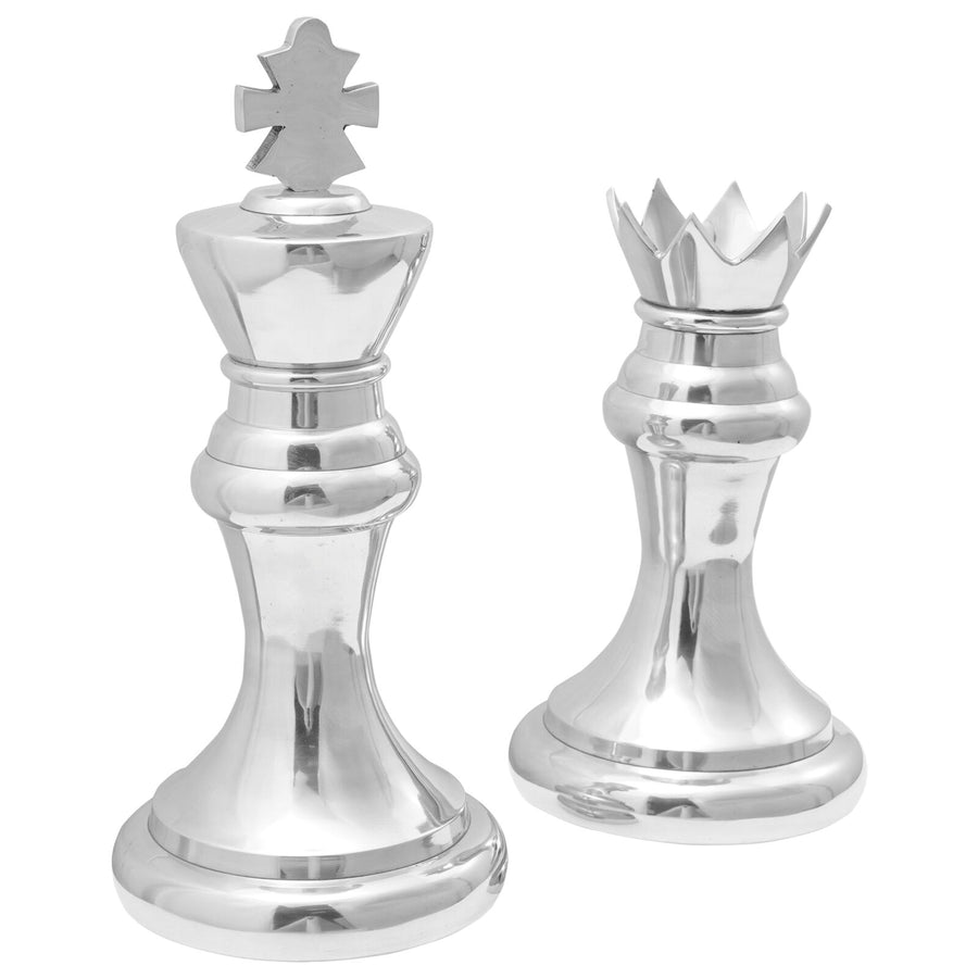Schaakbeelden 2 Stuks Zilver Aluminium