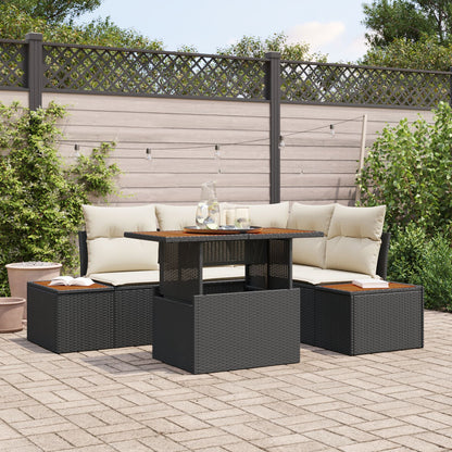 Tuin Sofa Set Set Van 5 Zwart Rattan Tuin Hoekbank Rechthoekig