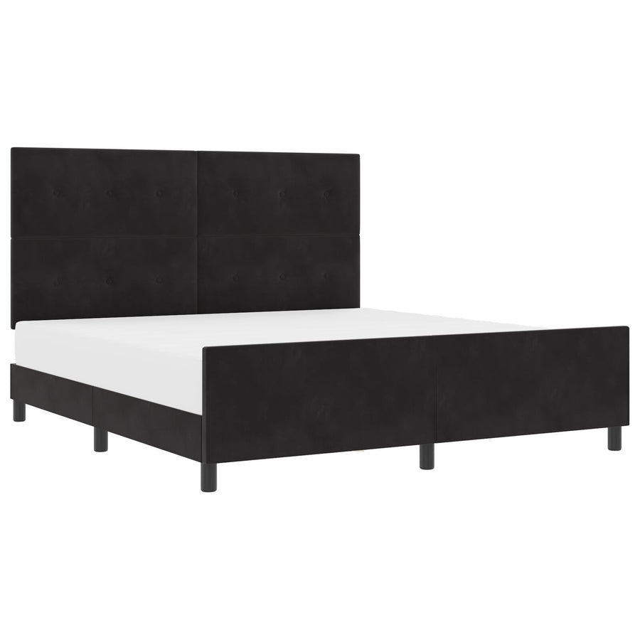Zwarte Fluwelen Bedframe 180X200 Cm Crème
