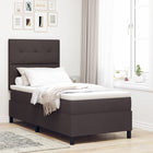 Box spring bed with mattress Dark brown 90 x 190 cm Fabric