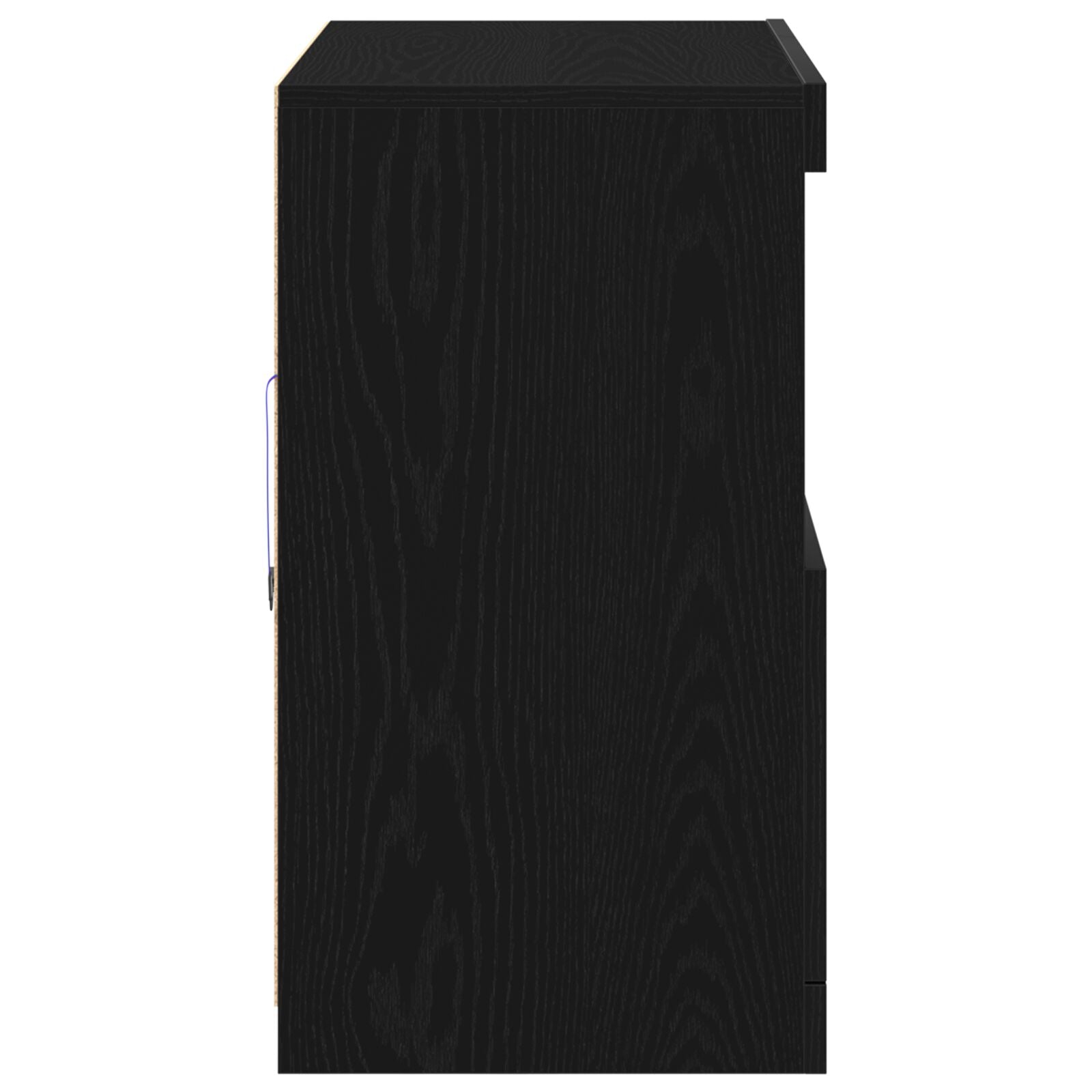 Dressoir Met Led Verlichting 81X37X67 Cm Zwart eiken