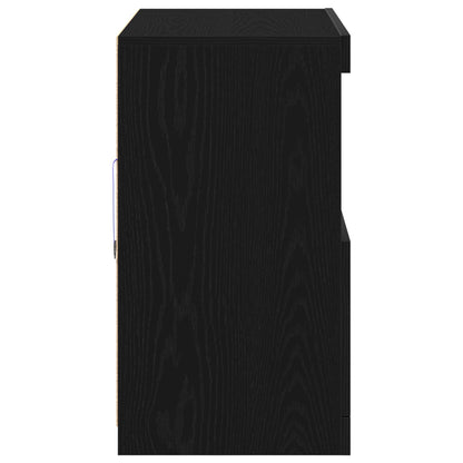 Dressoir Met Led Verlichting 81X37X67 Cm Zwart eiken