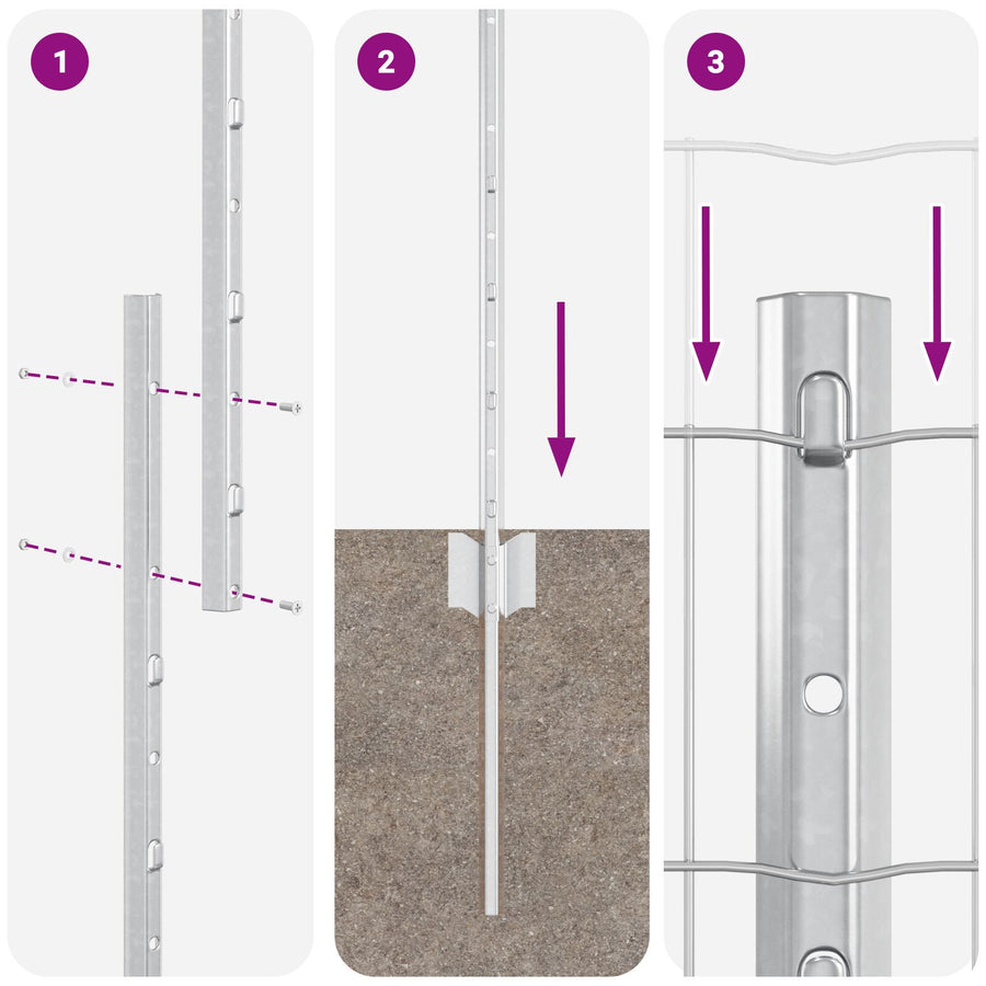 Tuinhek Rolset Set Van 2 Gegalvaniseerd Staal 10 X 1.2 M Duurzaam