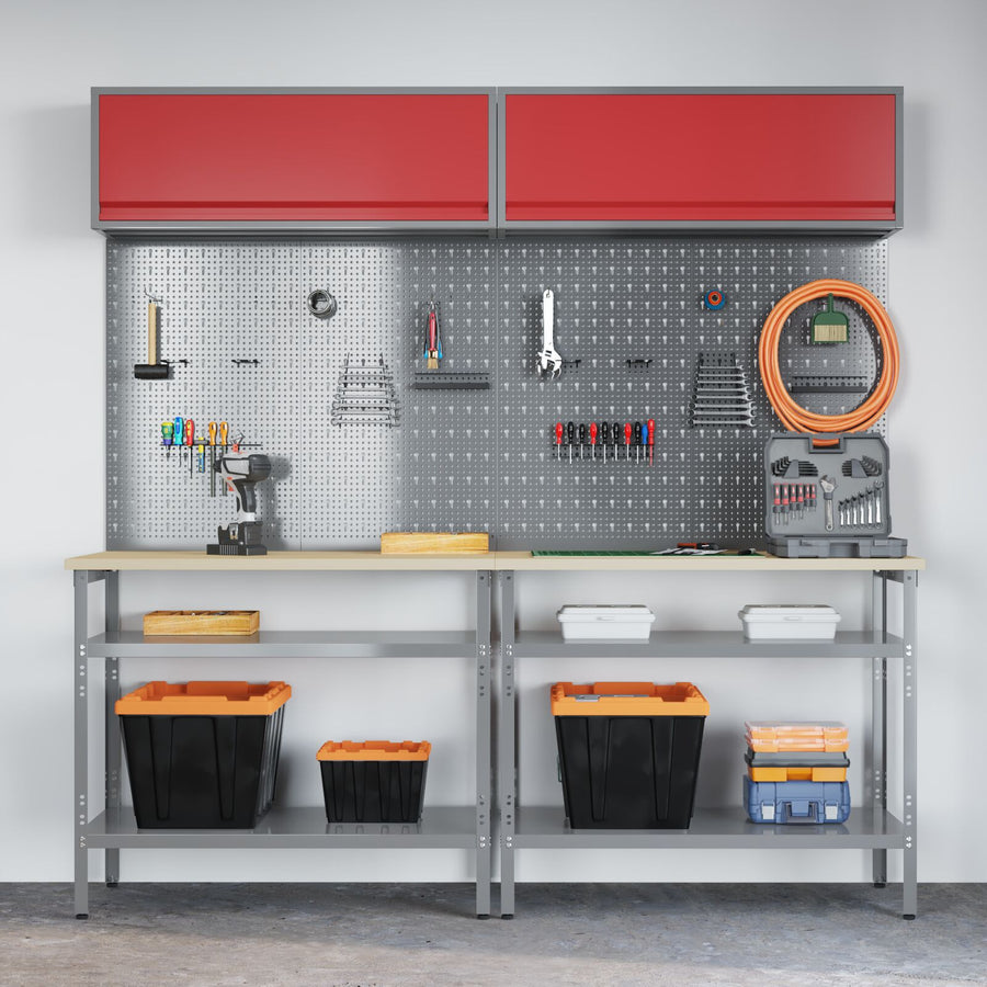 8-Delige Werkbank Set - Grijs Staal