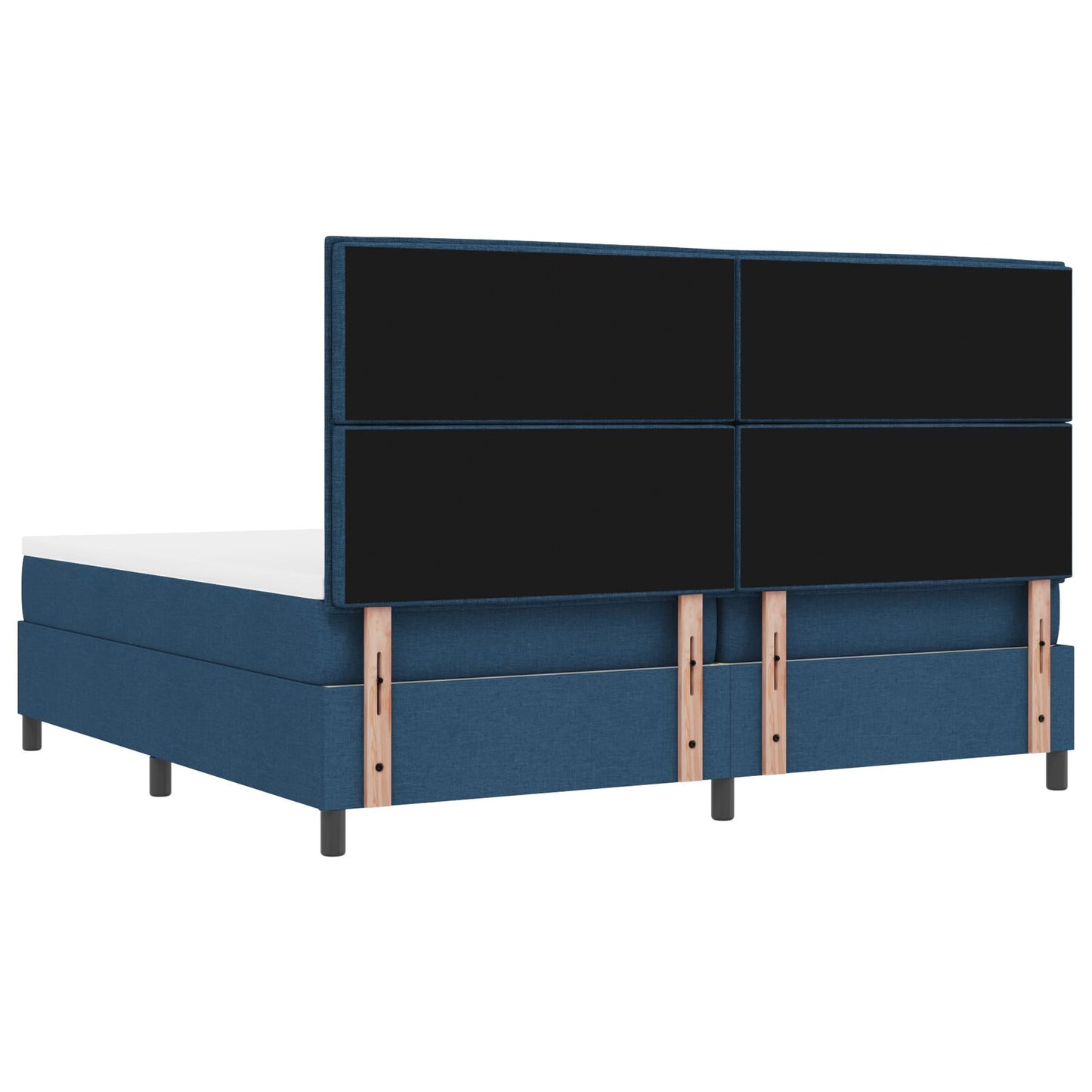 Boxspring Bed Met Matras & Bank Stof Blauw 200 x 200 cm Lijnen ontwerp
