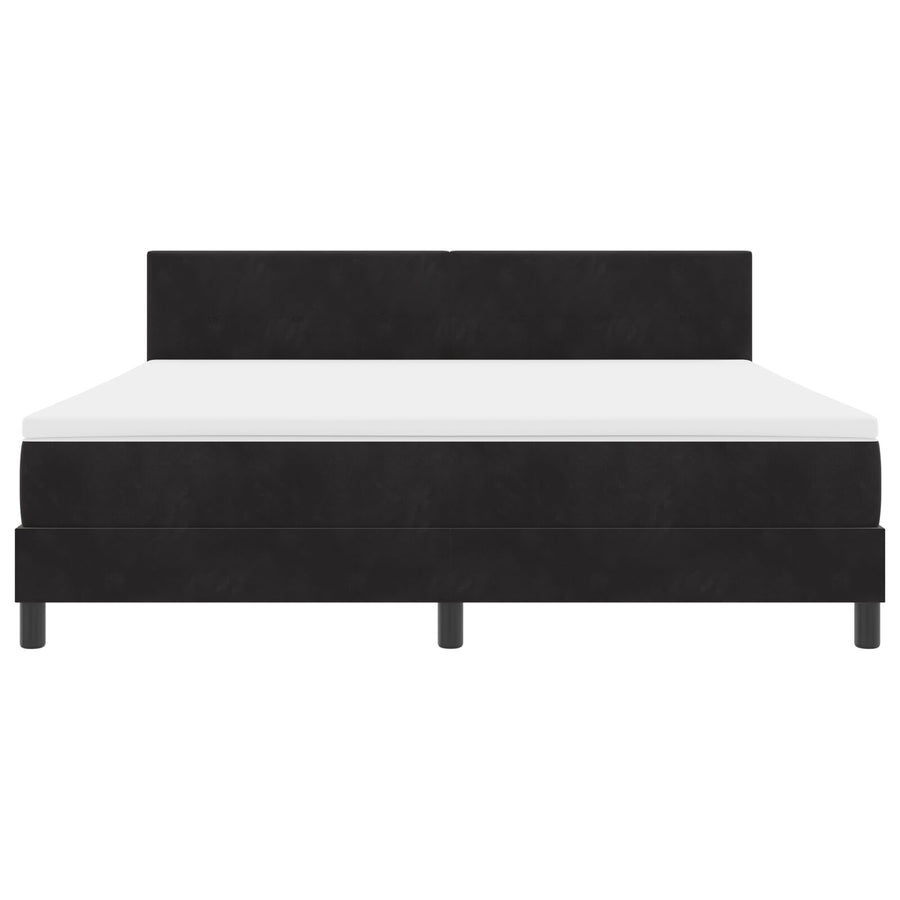 Boxspringbed Met Matras Zwart Super King Velvet Blauw