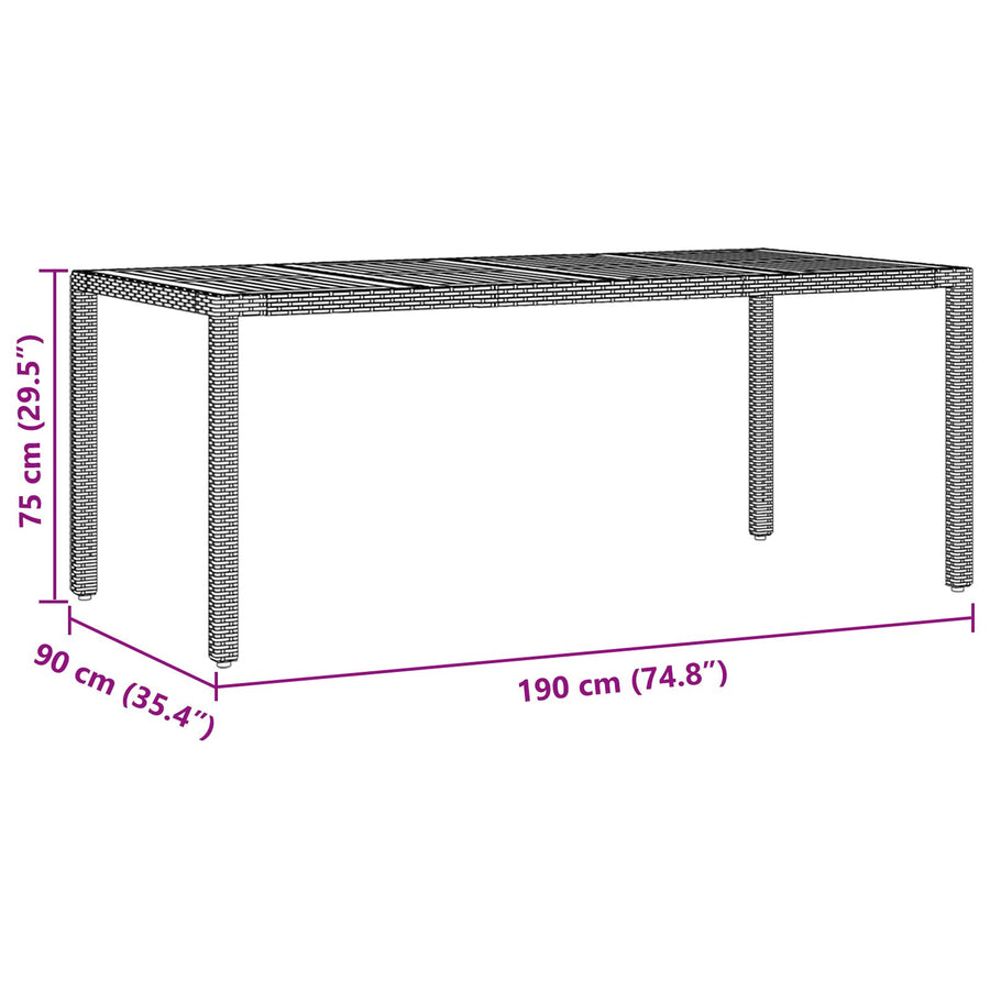 7-Delige Tuin Eettafelset Met Kussens Grijs Poly Rattan