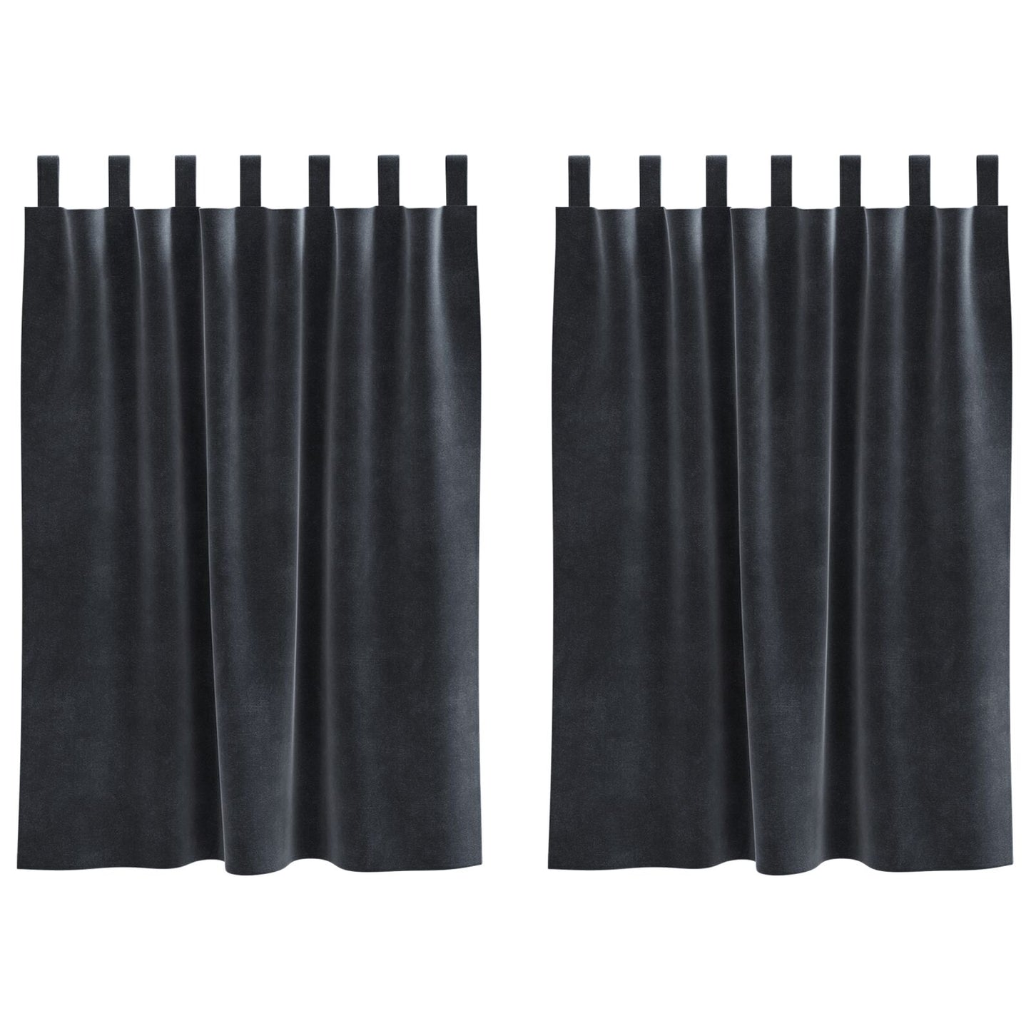 Blackout Gordijnen 2 Stuks Fluwel Donkergrijs 140 x 140 cm met hanglussen