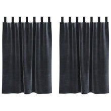 Blackout Gordijnen 2 Stuks Fluwel Donkergrijs 140 x 140 cm met hanglussen