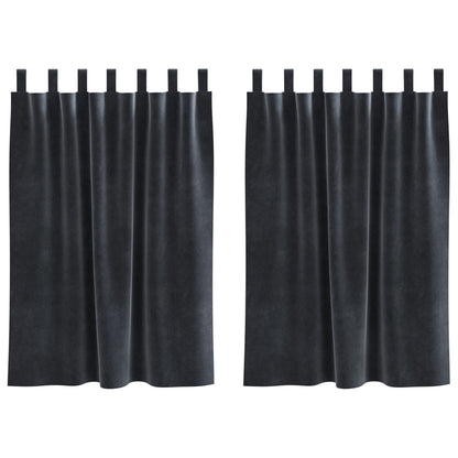Blackout Gordijnen 2 Stuks Fluwel Donkergrijs 140 x 140 cm met hanglussen