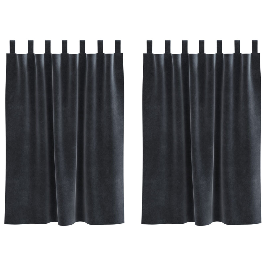 Blackout Gordijnen 2 Stuks Fluwel Donkergrijs 140 x 140 cm met hanglussen