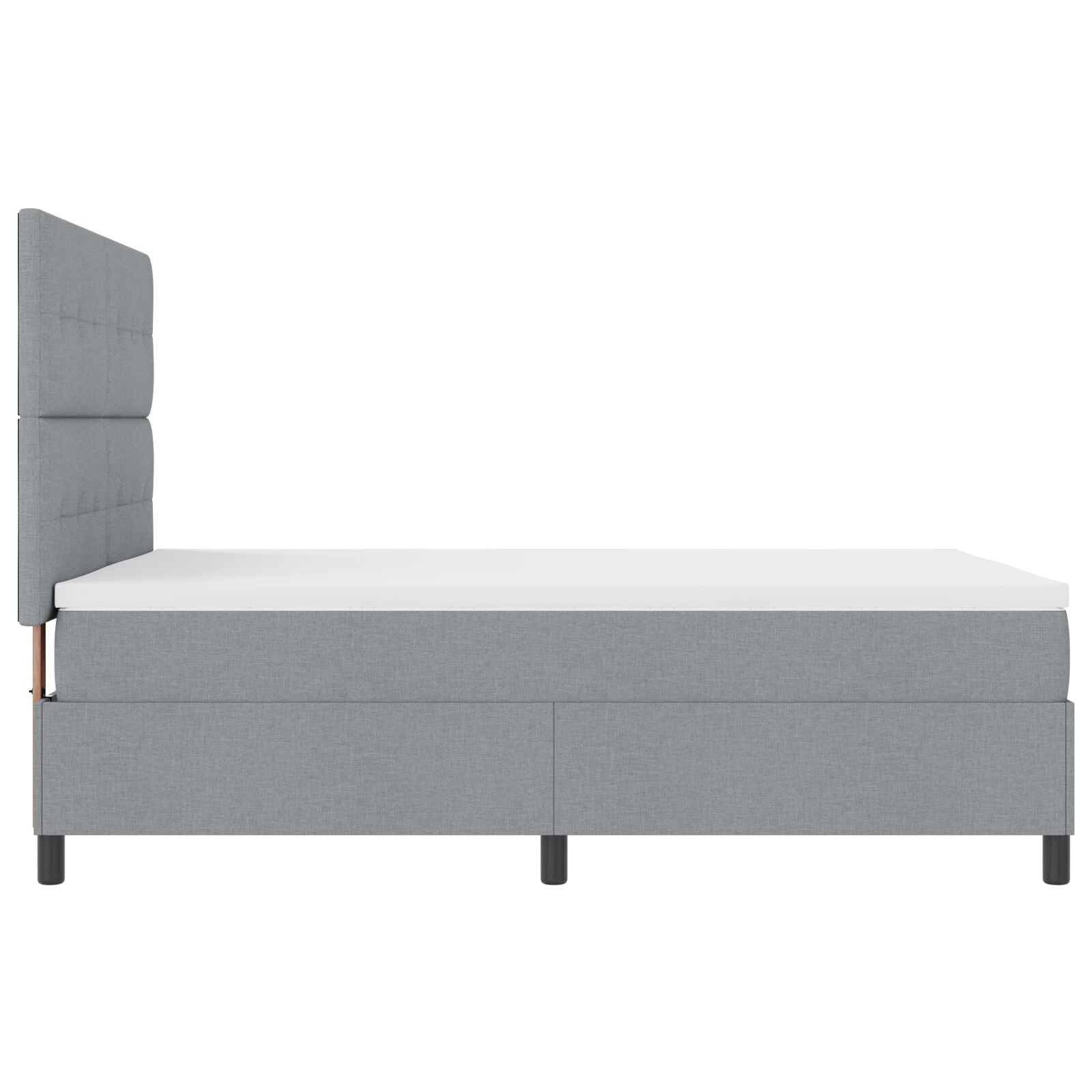 Boxspringbed Met Matras Stof Lichtgrijs 140 x 200 cm Knoop-tufted