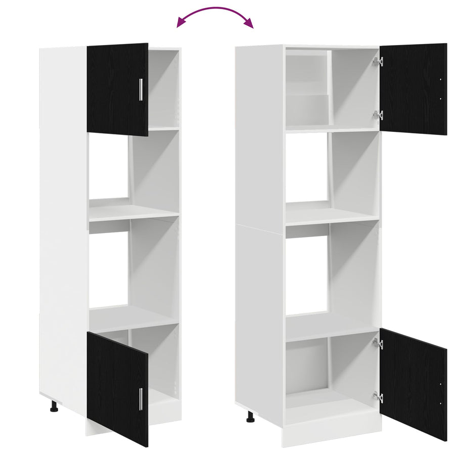Keuken Kast Zwart Eiken Engineeringhout 60 X 57 X 207 Cm