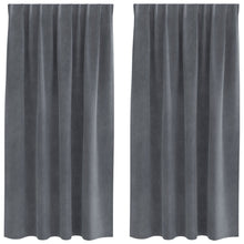 Zwart-Out Gordijnen Met Top Tape 2 Stuks Fluweel Super Lichtgrijs 140 x 175 cm met genaaide tape