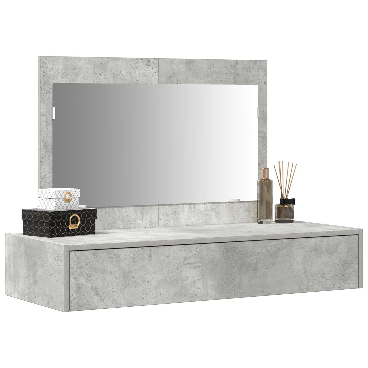 Wandgemonteerde Kaptafel 100 x 40 x 70 cm Beton grijs zonder LED
