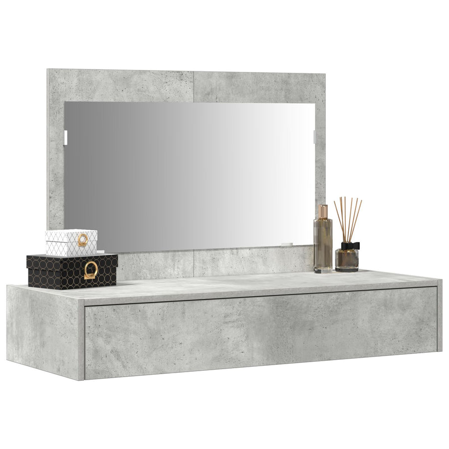Wandgemonteerde Kaptafel 100 x 40 x 70 cm Beton grijs zonder LED