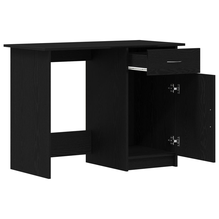 Bureau Zwart Eiken 100X50X76 Cm Enkel Hout