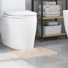 Non-slip Bath Mat with Toilet Cutout Cream 50 x 50 cm PP