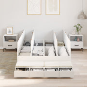 Storage Bed Frame with Drawer with Storage White 120 cm Engineered Wood
