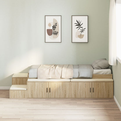 Opbergbedframe Sonoma Eiken 75X190 Cm Artisanaal Eiken