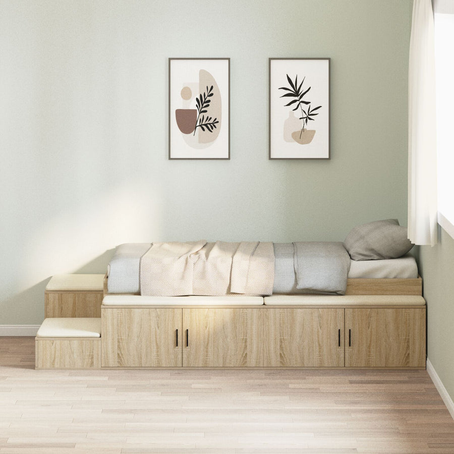 Opbergbedframe Sonoma Eiken 75X190 Cm Artisanaal Eiken