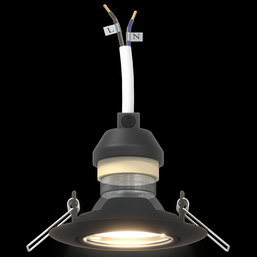 Lampen Set Van 6 Kunststof 9 Cm Modern Zwart