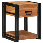 Nightstand with Drawer Brown 40 x 40 x 50 cm Solid Acacia Wood
