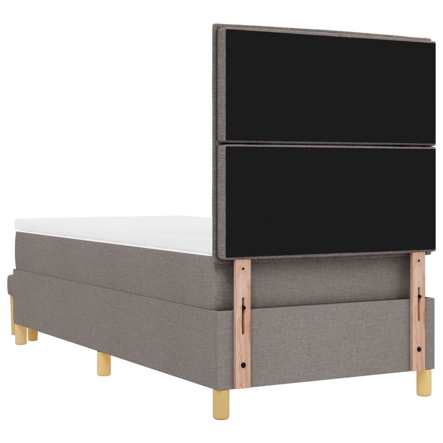 Boxspringbed Met Matras & Bank Stof Taupe 100 x 200 cm Lijnen ontwerp