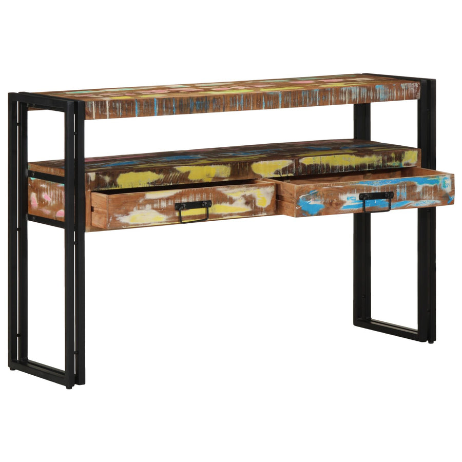Bijzettafels Meerkleurig En Metaal 120 x 33 x 75 cm Massief gerecycled hout