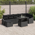 Garden Sofa Set 8 pcs Black poly rattan