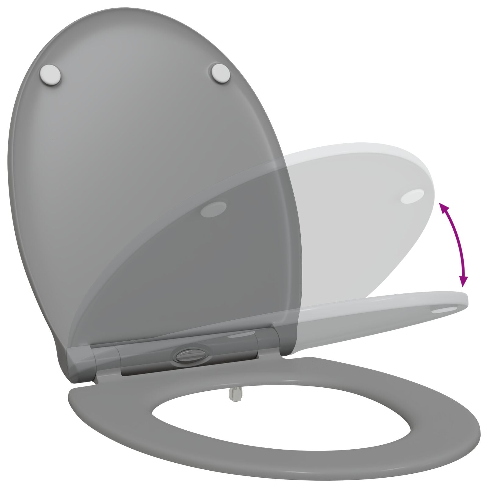 Snelle Release Toiletbril Met Zachte Sluiting Duroplast Grijs