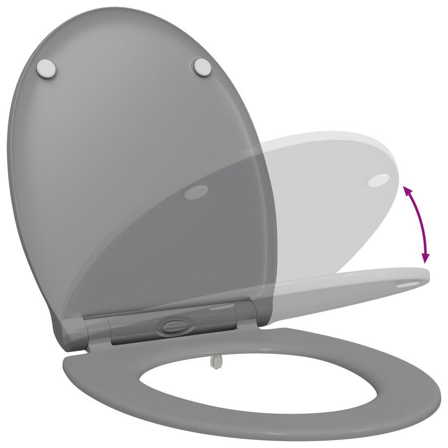 Snelle Release Toiletbril Met Zachte Sluiting Duroplast Grijs
