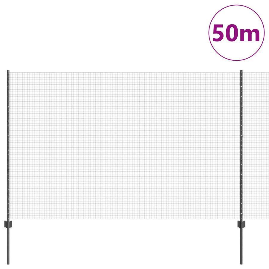 Gelast Draadhek Met 44 U Palen Grijs 1.5X50 M Staal