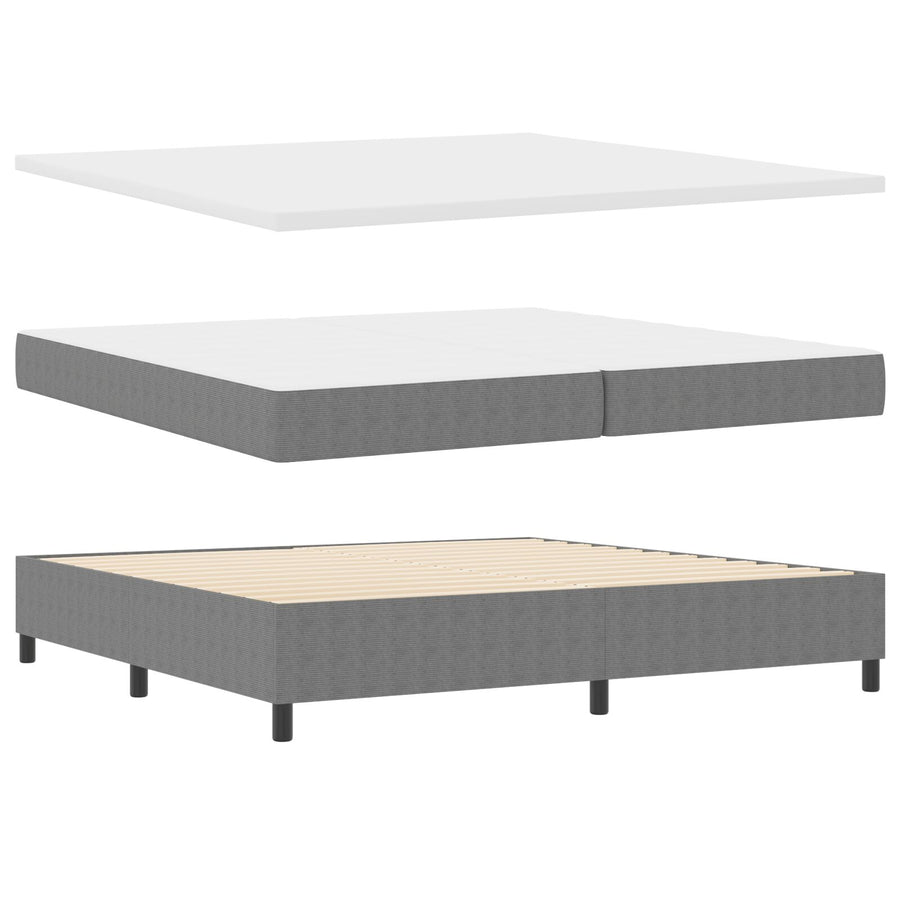 Boxspringbed Met Matras Lichtgrijs 200X200 Cm Corduroy Stof