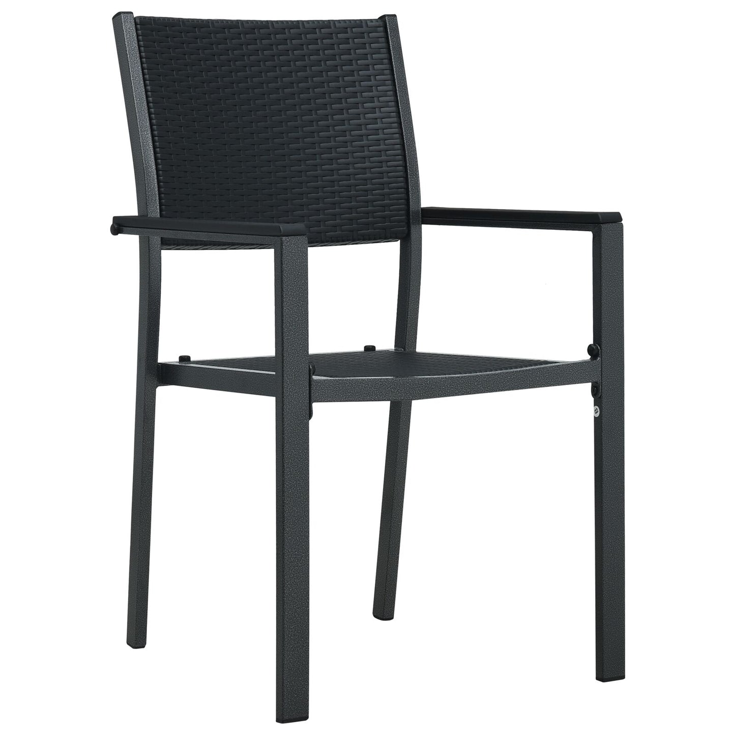7-Delige Tuin Eetset Zwart Poly Rattan