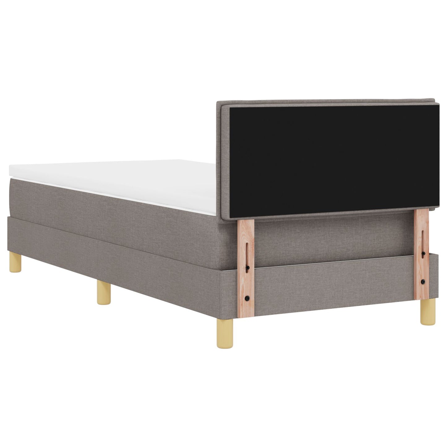 Boxspring Bed Met Matras Stof Taupe 90 x 200 cm Lijnen ontwerp