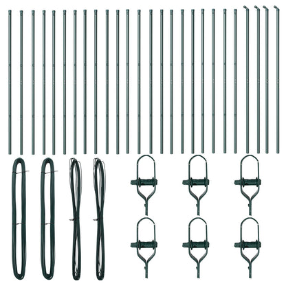 Hekpalen 26 Stuks Ø32 Mm Gegalvaniseerd Staal Groen 190 cm 26x paal