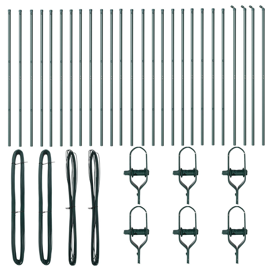 Hekpalen 26 Stuks Ø32 Mm Gegalvaniseerd Staal Groen 190 cm 26x paal